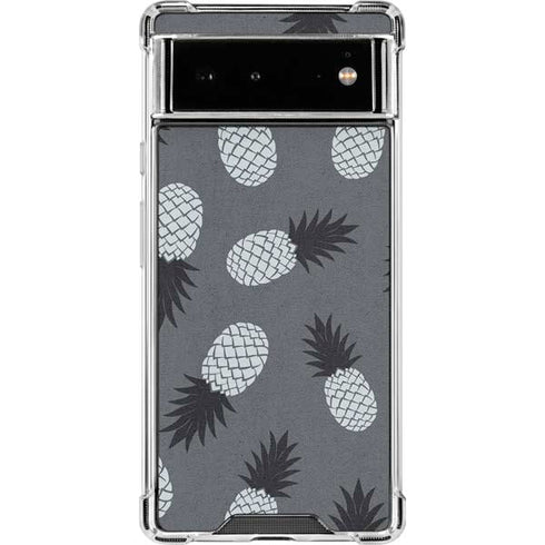 Black and White Pineapples Google Pixel 6 Clear Case